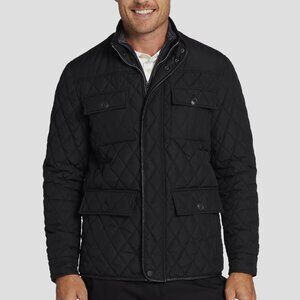 NEW Joseph Abboud Modern Fit Quilted Black Utility Jacket Coat XL